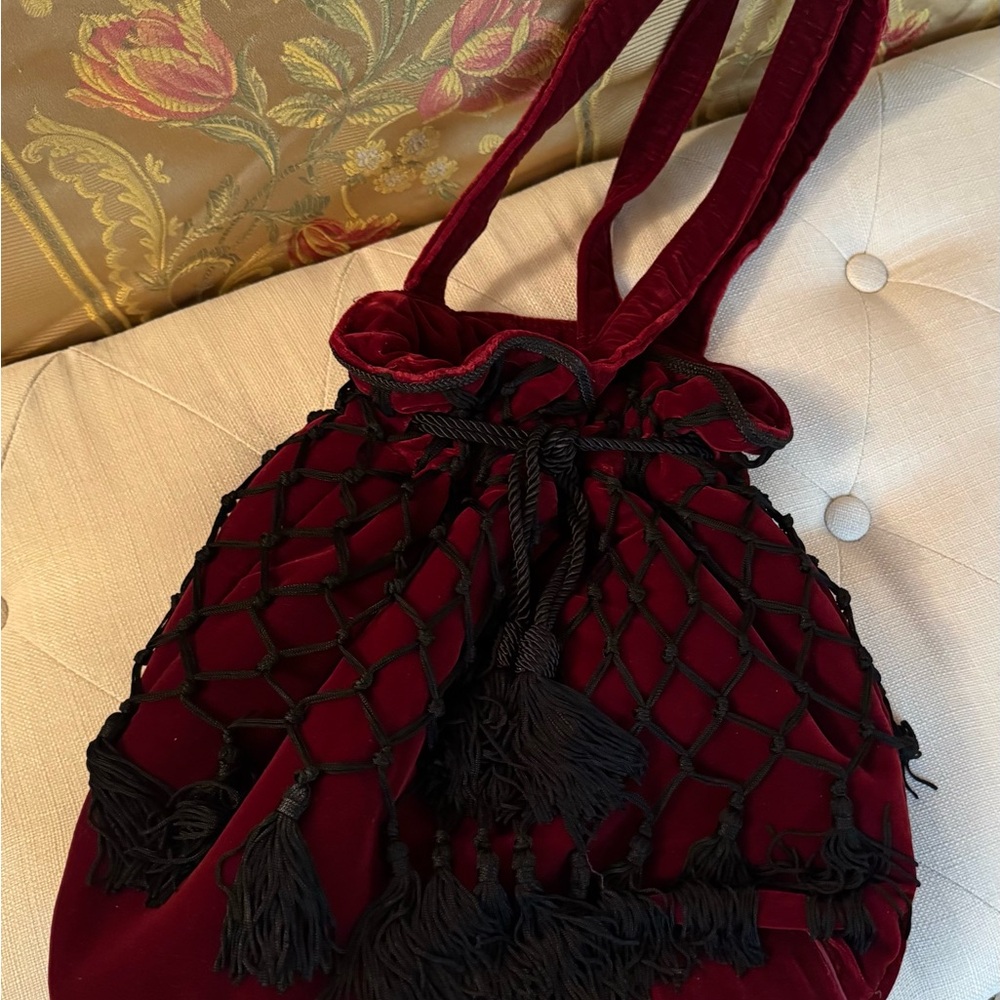 Anne Klein Red Velvet Bag